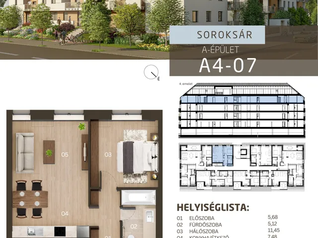 Eladó lakás Budapest XXIII. kerület, Soroksár-Újtelep 45 nm