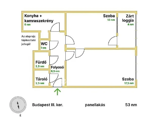Eladó lakás Budapest III. kerület 49 nm