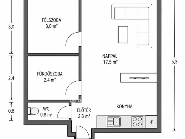 Eladó lakás Budapest IX. kerület 26 nm