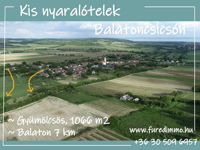 Eladó telek Balatoncsicsó 1066 nm