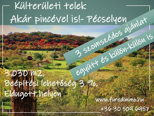 Eladó telek Pécsely 3030 nm