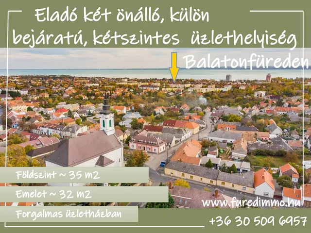 Eladó kereskedelmi és ipari ingatlan Balatonfüred 49 nm