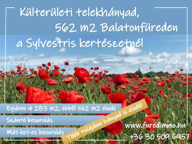 Eladó telek Balatonfüred 562 nm
