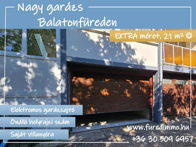 Eladó garázs Balatonfüred 21 nm