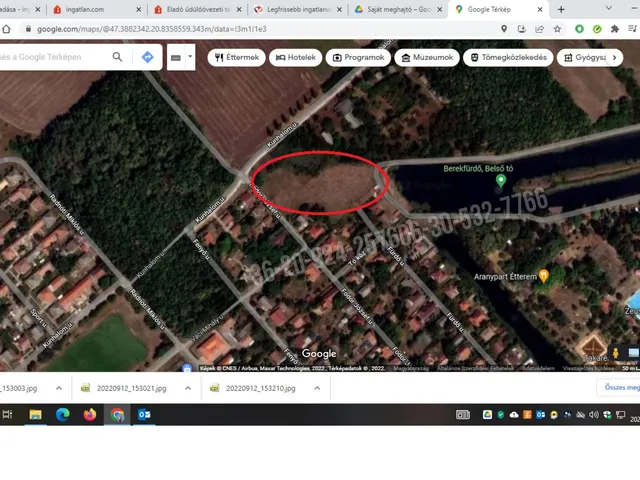 Eladó telek Berekfürdő, Fürdő utca 500 nm