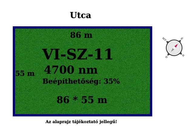 Kiadó telek Vecsés 4700 nm