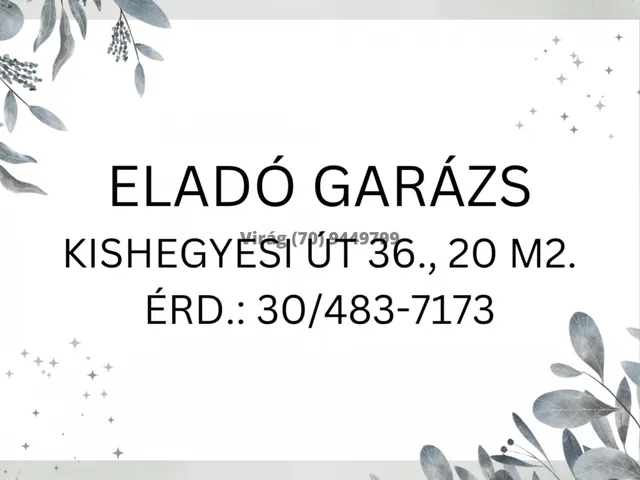 Eladó garázs Debrecen 20 nm