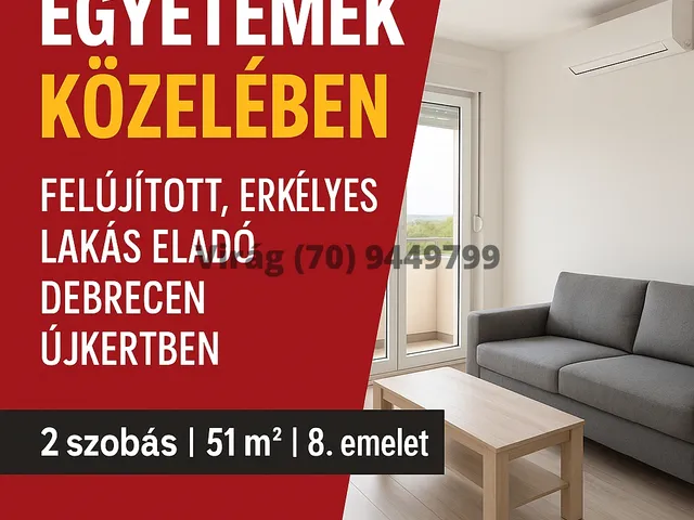 Eladó lakás Debrecen 51 nm