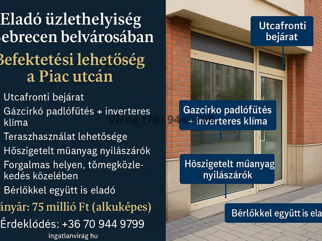 Eladó kereskedelmi és ipari ingatlan Debrecen 36 nm
