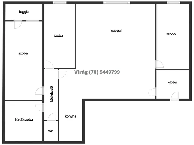 Kiadó lakás Debrecen, Rákóczi utca 74 nm