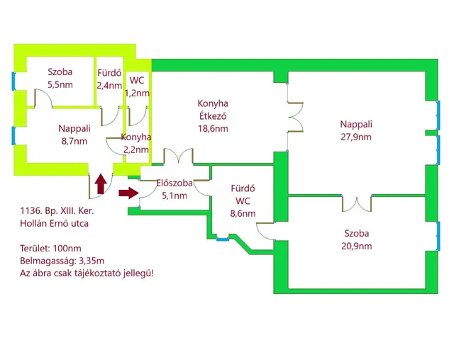 Eladó lakás Budapest XIII. kerület, Újlipótváros 100 nm