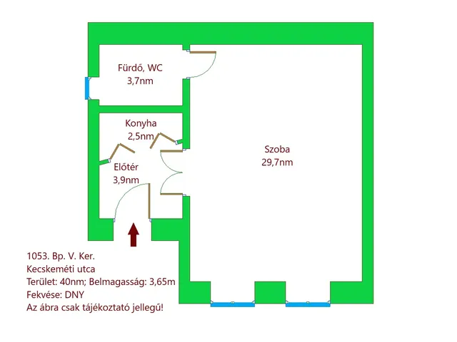 Kiadó lakás Budapest V. kerület, Belváros, Kecskeméti utca 40 nm