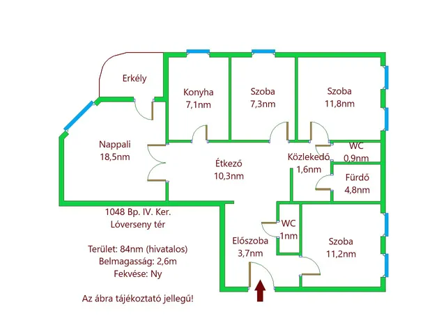 Eladó lakás Budapest IV. kerület 84 nm
