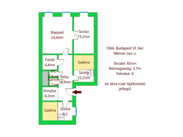 Eladó lakás Budapest VI. kerület 85 nm