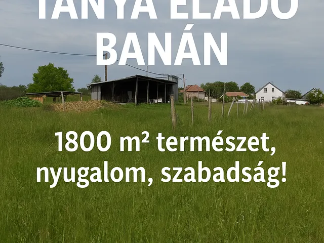 Eladó mezőgazdasági ingatlan Bana 1800 nm