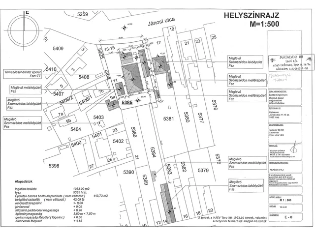 Eladó ház Debrecen, Jánosi utca 11-15. 400 nm