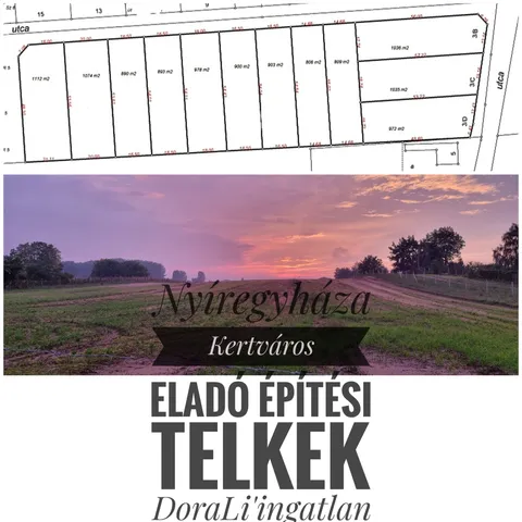 Eladó telek Nyíregyháza, Kertváros 1000 nm