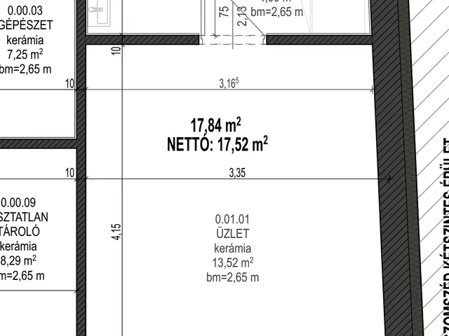 Eladó kereskedelmi és ipari ingatlan Nyíregyháza, Belváros 18 nm