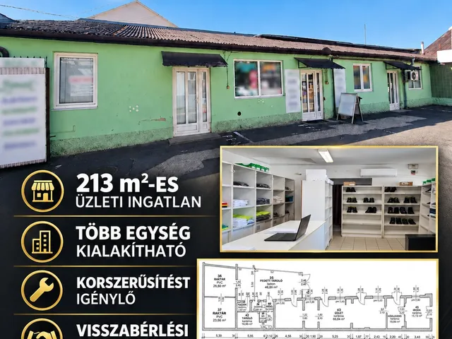 Eladó kereskedelmi és ipari ingatlan Nyíregyháza, Belváros 313 nm