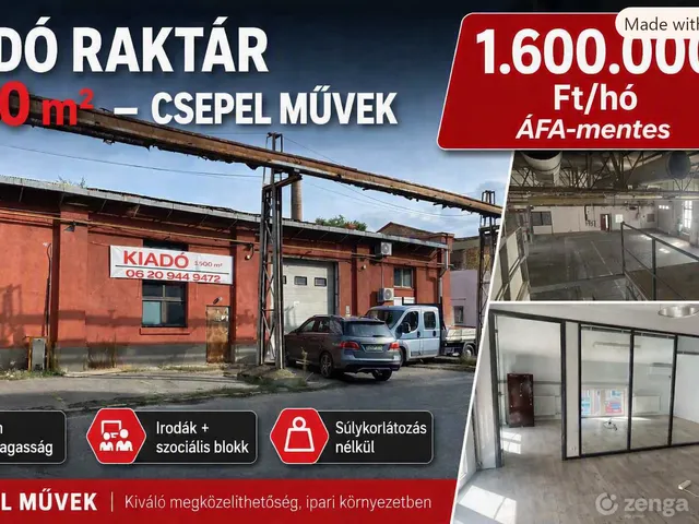Kiadó kereskedelmi és ipari ingatlan Budapest XXI. kerület, Gyártelep 1400 nm