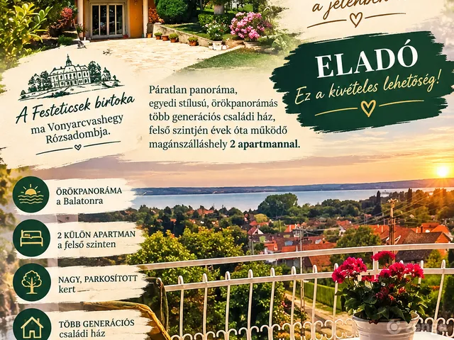 Eladó ház Vonyarcvashegy 190 nm