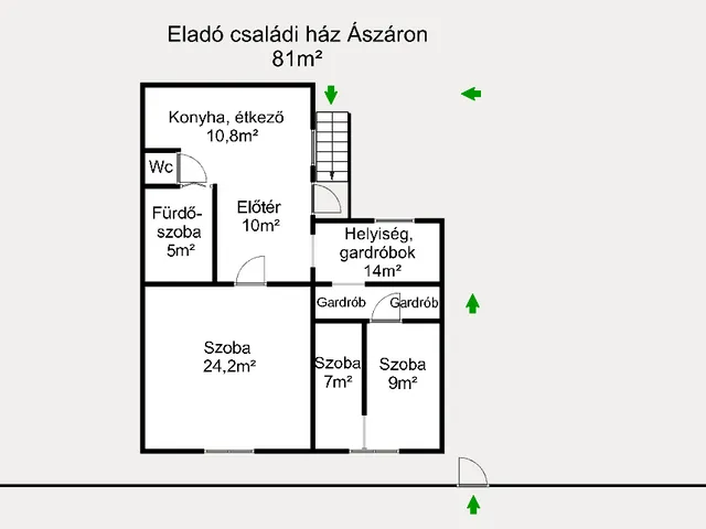 Eladó ház Ászár 81 nm