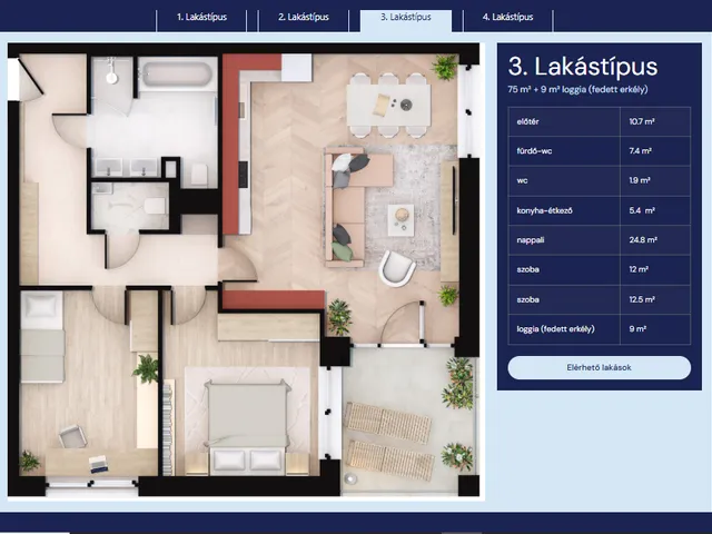 Eladó lakás Pécs, Kertváros, Fésűs 51 nm