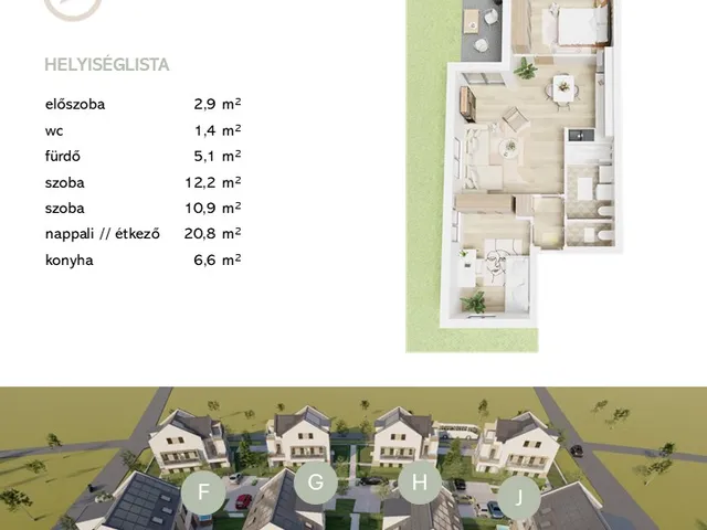 Eladó lakás Budapest XXIII. kerület, Soroksár, Soroksár-Újtelep városrész 60 nm