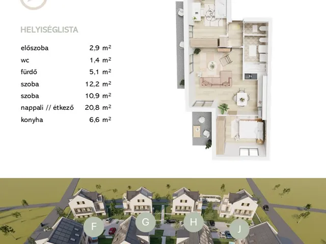 Eladó lakás Budapest XXIII. kerület, Soroksár, Soroksár-Újtelep városrész 60 nm