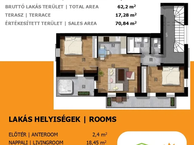 Eladó lakás Budapest XXIII. kerület 60 nm