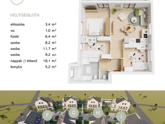 Eladó lakás Budapest XXIII. kerület, Soroksár-Újtelep városrész 63 nm