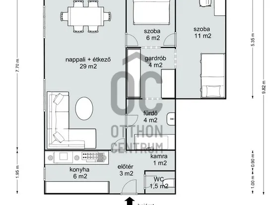 Eladó lakás Budapest XIII. kerület, Újlipótváros 62 nm