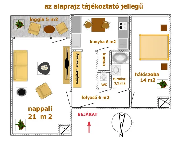 Kiadó lakás Halásztelek 58 nm