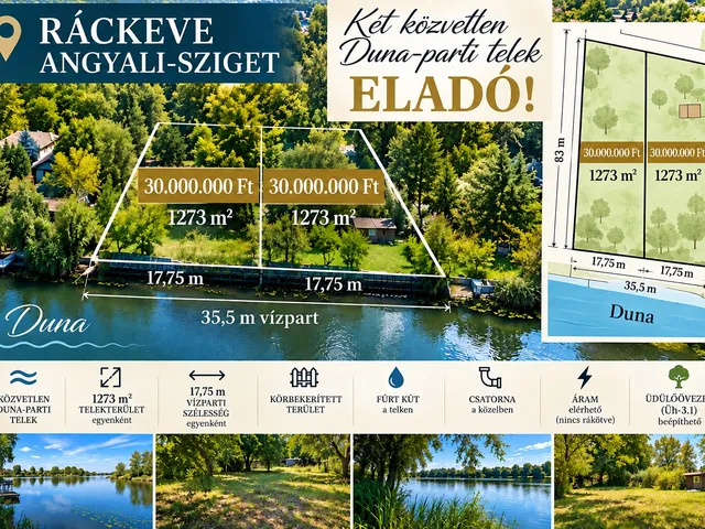 Eladó telek Ráckeve, Angyali-sziget 2546 nm