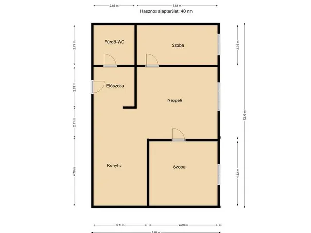 Eladó lakás Komárom 42 nm