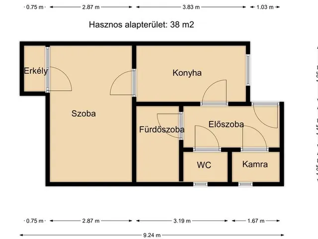 Eladó lakás Komárom 38 nm