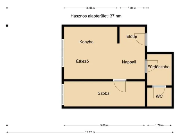 Eladó lakás Komárom 37 nm