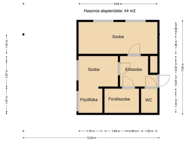 Eladó lakás Komárom 44 nm