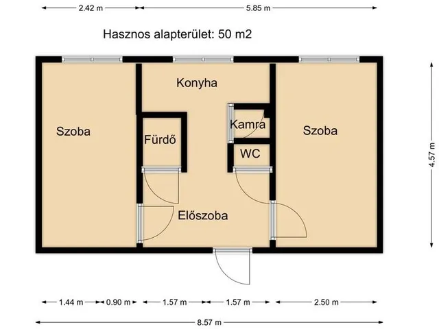 Eladó lakás Komárom 50 nm