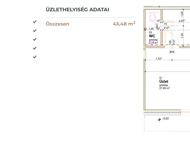 Eladó kereskedelmi és ipari ingatlan Tata 43 nm