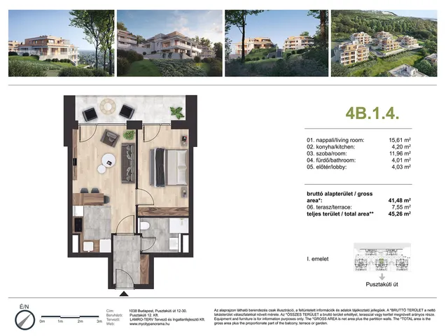 Eladó lakás Budapest III. kerület, Csillaghegy 41 nm