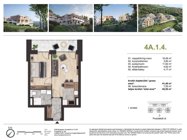Eladó lakás Budapest III. kerület, Csillaghegy 42 nm