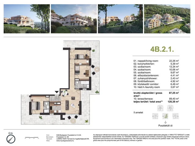 Eladó lakás Budapest III. kerület, Csillaghegy, Pusztakúti út 12-30. 87 nm