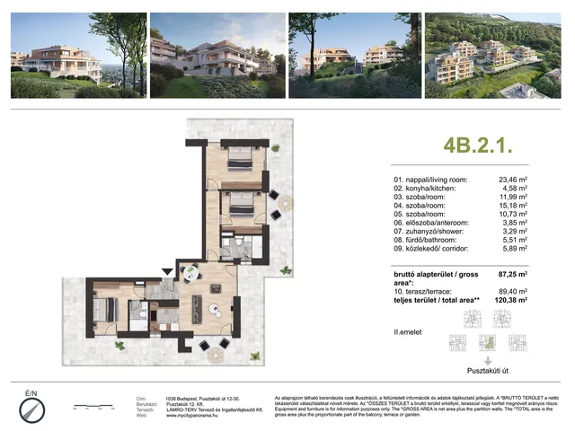 Eladó lakás Budapest III. kerület, Csillaghegy, Pusztakúti út 12-30. 120 nm