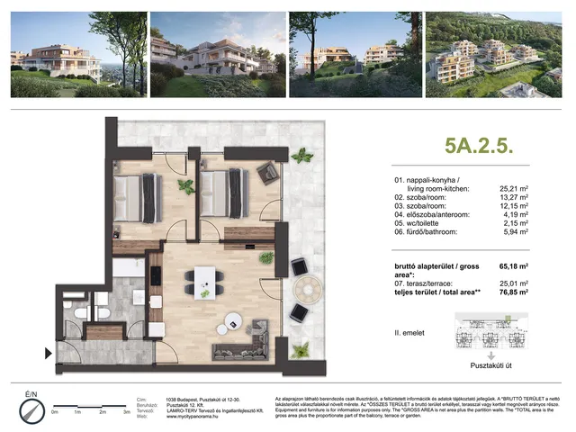 Eladó lakás Budapest III. kerület, Csillaghegy, Pusztakúti út 12-30. 65 nm