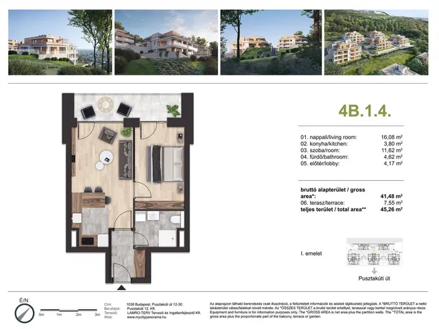 Eladó lakás Budapest III. kerület, Csillaghegy 45 nm