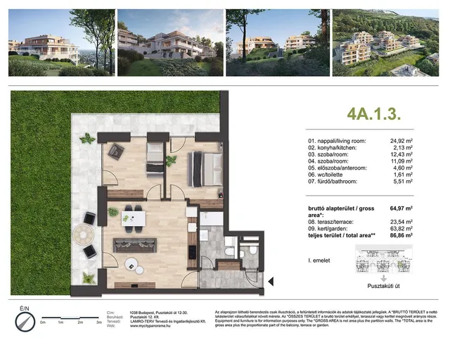 Eladó lakás Budapest III. kerület, Csillaghegy 86 nm