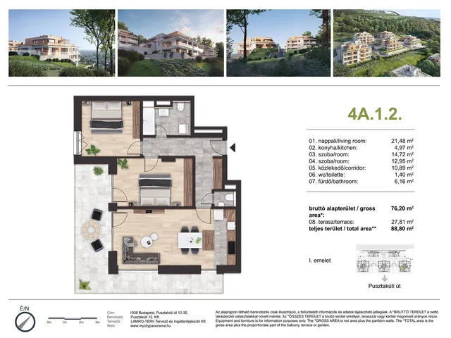 Eladó lakás Budapest III. kerület, Csillaghegy 76 nm