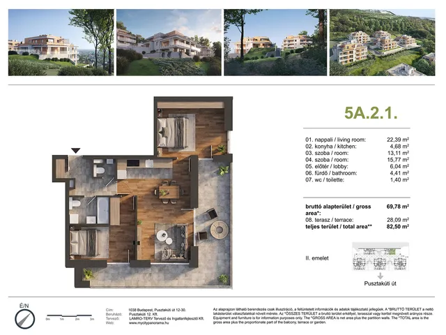 Eladó lakás Budapest III. kerület, Csillaghegy 70 nm