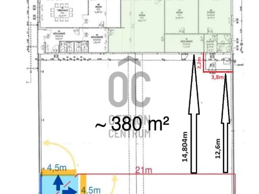 Kiadó kereskedelmi és ipari ingatlan Budapest XXII. kerület, Nagytétény 380 nm